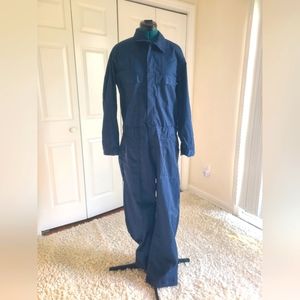 Vtg Mechanic Jumpsuit Coveralls Navy Blue Medium Regular USA